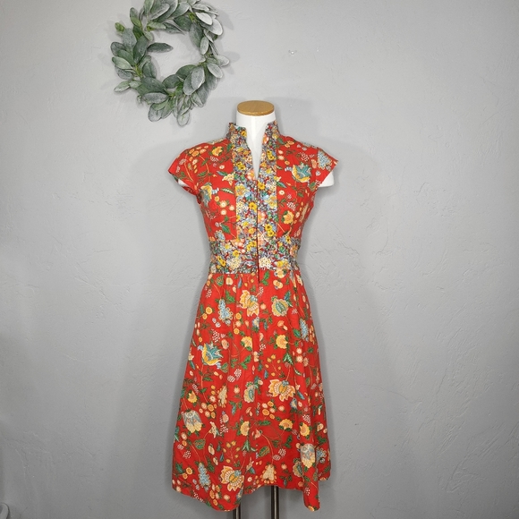 Vintage Dresses & Skirts - Vintage 70s Floral Union Made Fit & Flare Dress